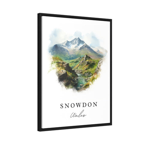 Snowdon traditional travel art - Wales, Snowdon poster print, Wedding gift, Birthday present, Custom Text, Perfect Gift