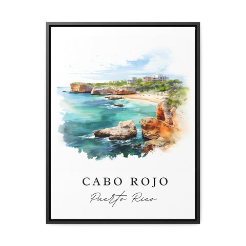 Cabo Rojo traditional travel art - Puerto Rico, Cabo Rojo poster print, Wedding gift, Birthday present, Custom Text, Perfect Gift