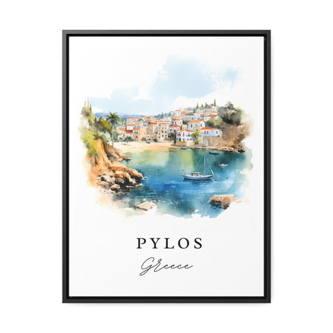 Pylos traditional travel art - Greece, Pylos poster print, Wedding gift, Birthday present, Custom Text, Perfect Gift