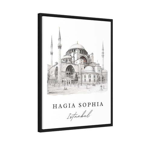 Hagia Sophia Pencil Sketch travel art - Istanbul, Hagia Sophia poster print, Wedding gift, Birthday present, Custom Text, Perfect Gift