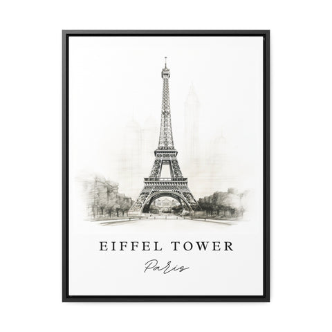 Eiffel Tower Pencil Sketch travel art - Paris, Eiffel Tower poster print, Wedding gift, Birthday present, Custom Text, Perfect Gift