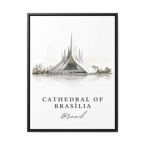 Cathedral of Brasilia travel art - Brazil, Cathedral de Brasilia poster print, Wedding gift, Birthday present, Custom Text, Perfect Gift