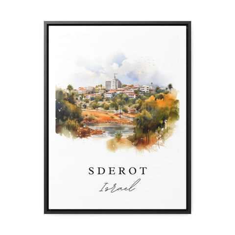 Sderot traditional travel art - Israel, Sderot poster print, Wedding gift, Birthday present, Custom Text, Perfect Gift