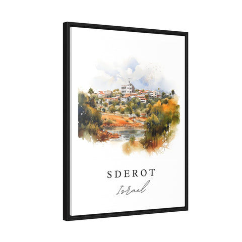 Sderot traditional travel art - Israel, Sderot poster print, Wedding gift, Birthday present, Custom Text, Perfect Gift
