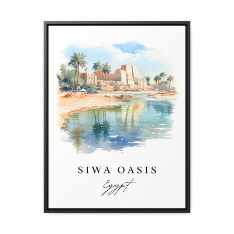 Siwa Oasis traditional travel art - Egypt, Siwa Oasis poster print, Wedding gift, Birthday present, Custom Text, Perfect Gift