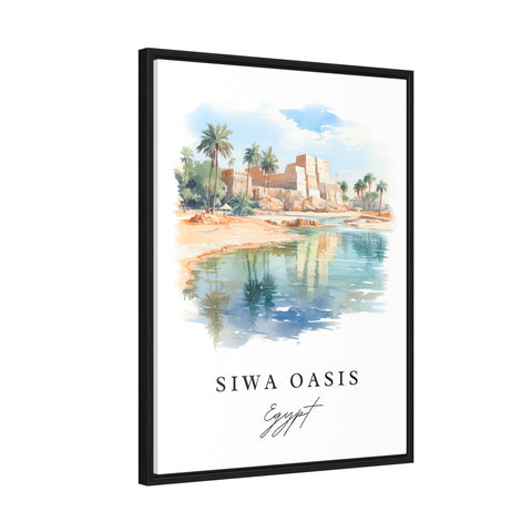 Siwa Oasis traditional travel art - Egypt, Siwa Oasis poster print, Wedding gift, Birthday present, Custom Text, Perfect Gift
