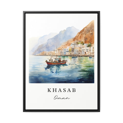 Khasab traditional travel art - Oman, Khasab poster print, Wedding gift, Birthday present, Custom Text, Perfect Gift