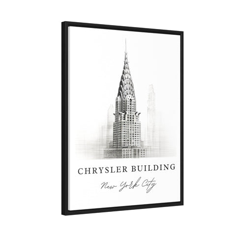 Chrysler Building NYC Pencil Sketch travel art - New York City, Chrysler print, Wedding gift, Birthday present, Custom Text, Perfect Gift