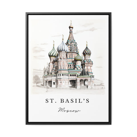 Saint Basil's Cathedral Pencil Sketch travel art - Moscow, St Basil's print, Wedding gift, Birthday present, Custom Text, Perfect Gift