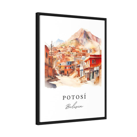 Potosi traditional travel art - Bolivia, Potosi poster print, Wedding gift, Birthday present, Custom Text, Perfect Gift