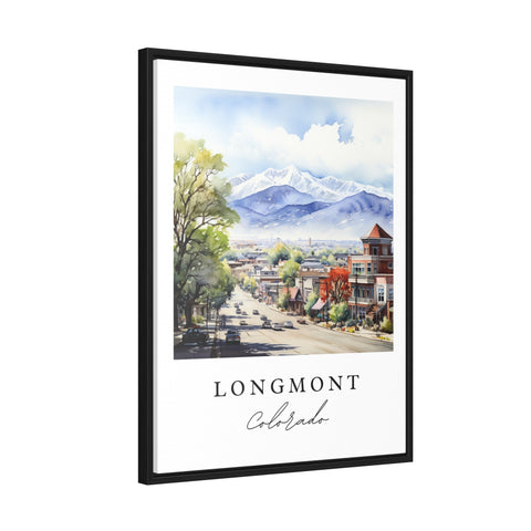 Longmont traditional travel art - Colorado, Longmont poster print, Wedding gift, Birthday present, Custom Text, Perfect Gift