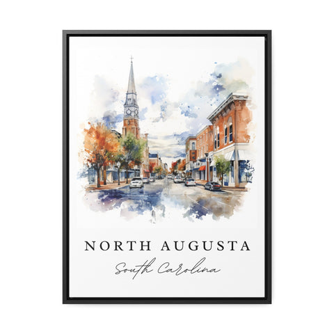 North Augusta traditional travel art - South Carolina, North Augusta poster print, Wedding gift, Birthday present, Custom Text, Perfect Gift