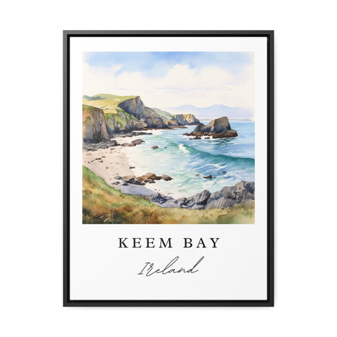 Keem Bay traditional travel art - Ireland, Keem Bay poster print, Wedding gift, Birthday present, Custom Text, Perfect Gift