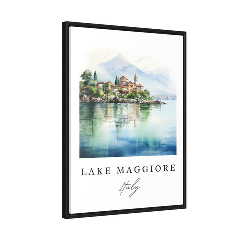 Lake Maggiore traditional travel art - Italy, Lake Maggiore poster print, Wedding gift, Birthday present, Custom Text, Perfect Gift
