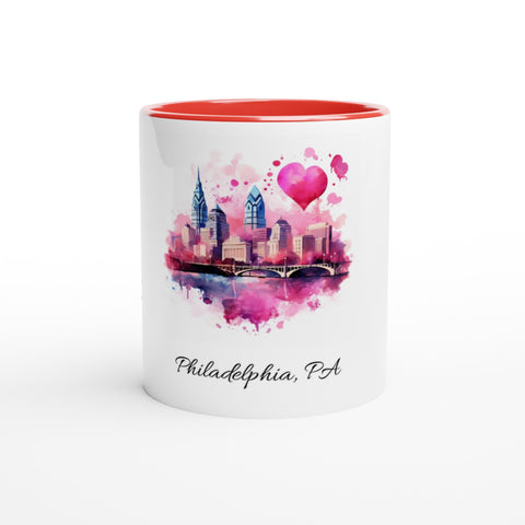 Philadelephia Pennsylvania Valentine's Day White 11oz Ceramic Mug
