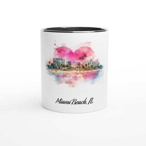 Miami Beach Florida Valentine's Day 11oz Ceramic Mug