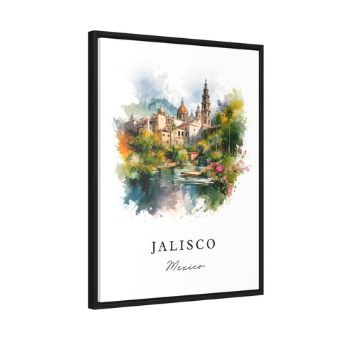 Jalisco traditional travel art - Mexico, Jalisco poster print, Wedding gift, Birthday present, Custom Text, Perfect Gift