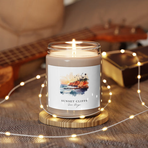 Sunset Cliff San Diego Scented Soy Candle, 9oz - Several unique scent options, Perfect Gift