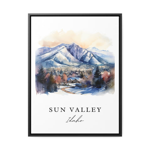 Sun Valley traditional travel art - Idaho, Sun Valley Ski poster print, Wedding gift, Birthday present, Custom Text, Perfect Gift