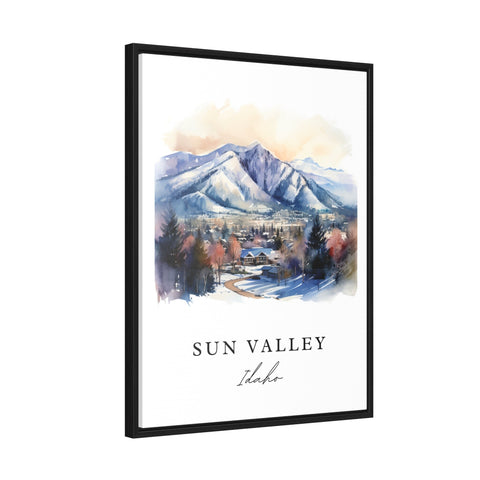 Sun Valley traditional travel art - Idaho, Sun Valley Ski poster print, Wedding gift, Birthday present, Custom Text, Perfect Gift