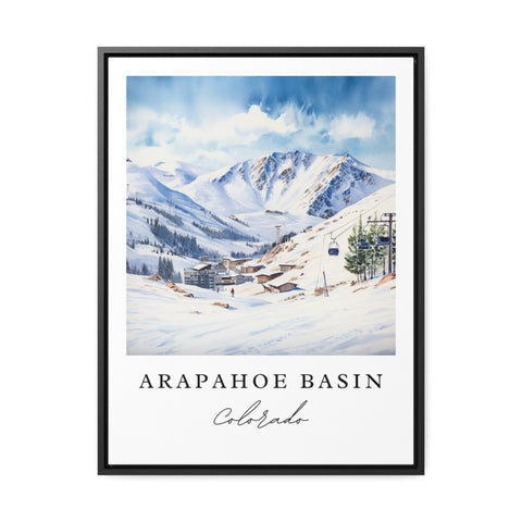 Arapahoe Basin traditional travel art - Colorado, Arapahoe Ski poster print, Wedding gift, Birthday present, Custom Text, Perfect Gift