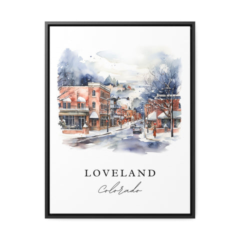 Loveland traditional travel art - Colorado, Loveland poster print, Wedding gift, Birthday present, Custom Text, Perfect Gift