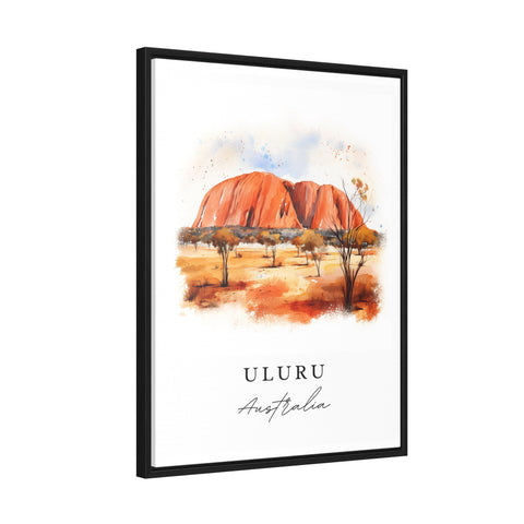 Uluru traditional travel art - Australia, Uluru poster print, Wedding gift, Birthday present, Custom Text, Perfect Gift