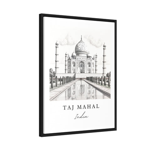 Taj Mahal Pencil Sketch art - India, The Taj Mahal poster print, Wedding gift, Birthday present, Custom Text, Perfect Gift