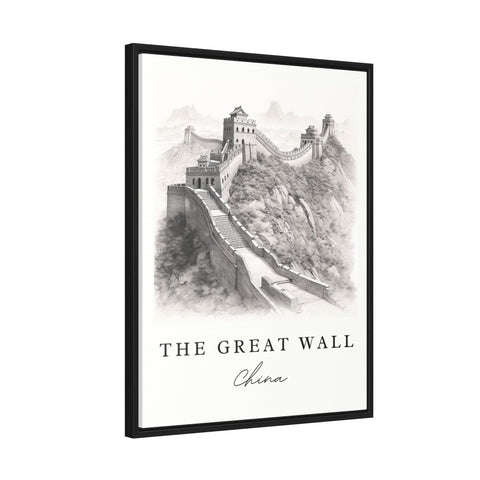 Great Wall of China sketch travel art - China, The Great Wall poster print, Wedding gift, Birthday present, Custom Text, Perfect Gift