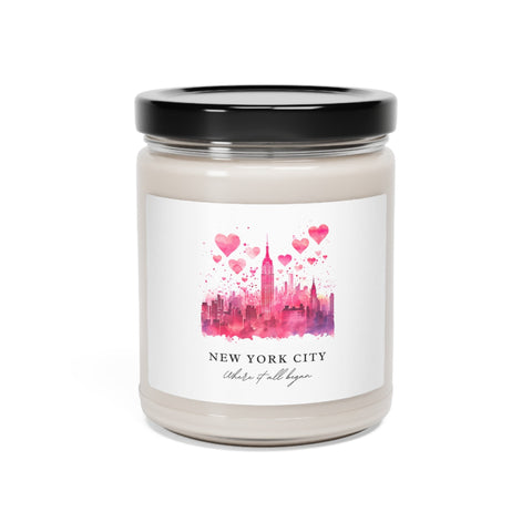 New York City Valentine's Day Candle - Where it all Began - Scented Soy Candle, 9oz