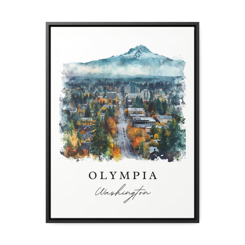 Olympia traditional travel art - Washington, Olympia print, Wedding gift, Birthday present, Custom Text, Perfect Gift
