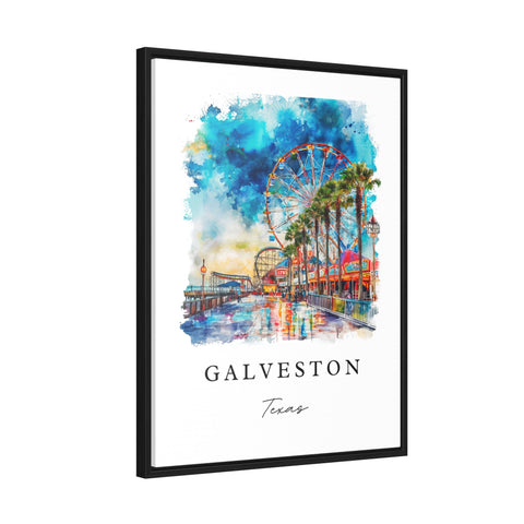 Galveston traditional travel art - Texas, Galveston print, Wedding gift, Birthday present, Custom Text, Perfect Gift