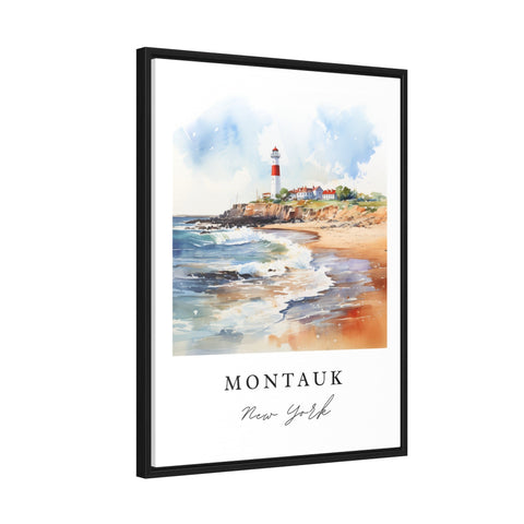 Montauk traditional travel art - Long Island NY, Montauk poster print, Wedding gift, Birthday present, Custom Text, Perfect Gift