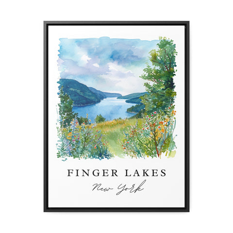 Finger Lakes traditional travel art - Upstate NY, Finger Lakes print, Wedding gift, Birthday present, Custom Text, Perfect Gift