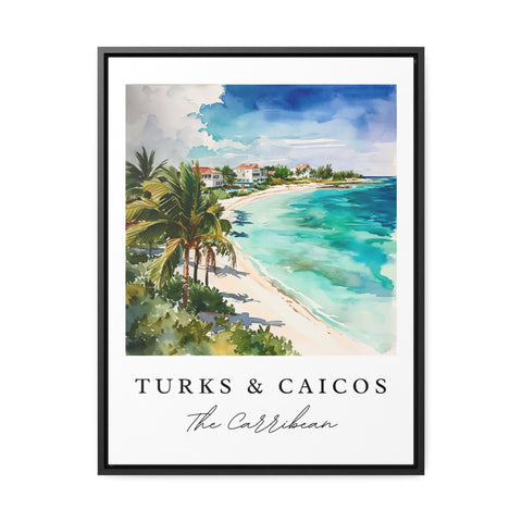 Turks and Caicos traditional travel art version 2 - Carribean, Turks and Caicos print, Wedding gift, Birthday present, Perfect Gift
