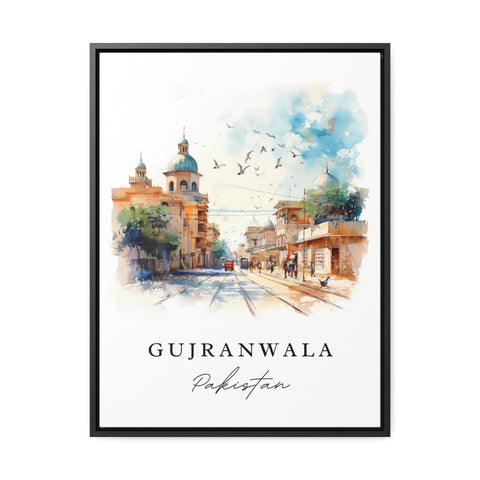 Gujranwala traditional travel art - Pakistan, Gujranwala poster print, Wedding gift, Birthday present, Custom Text, Perfect Gift