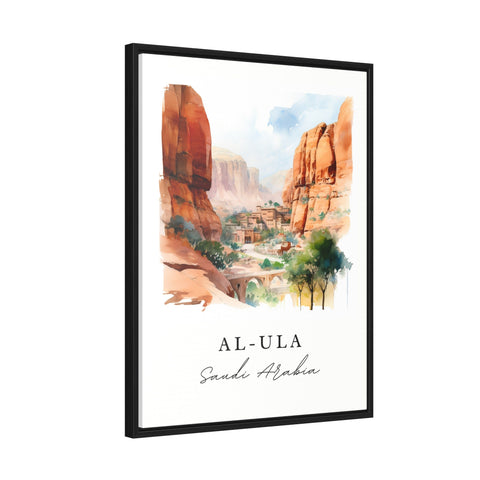 Al-Ula traditional travel art - Saudi Arabia, Al-Ula poster print, Wedding gift, Birthday present, Custom Text, Perfect Gift