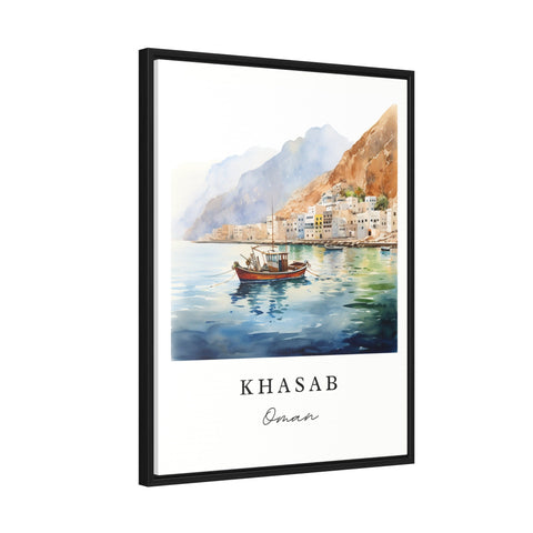 Khasab traditional travel art - Oman, Khasab poster print, Wedding gift, Birthday present, Custom Text, Perfect Gift