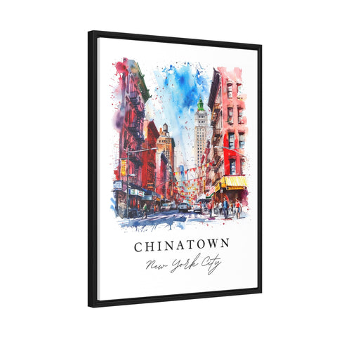 Chinatown NYC watercolor travel art - downtown Manhattan, Chinatown print, Wedding gift, Birthday present, Custom Text, Perfect Gift
