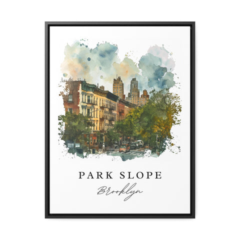 Park Slope watercolor travel art - Brooklyn, Park Slope print, Wedding gift, Birthday present, Custom Text, Perfect Gift