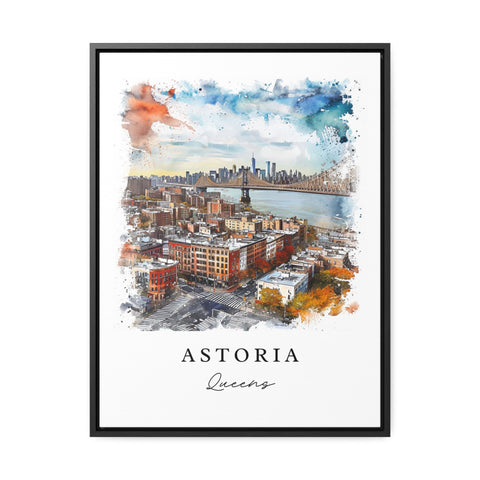 Astoria Queens watercolor travel art - Queens, Astoria NYC print, Wedding gift, Birthday present, Custom Text, Perfect Gift
