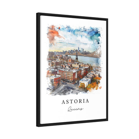 Astoria Queens watercolor travel art - Queens, Astoria NYC print, Wedding gift, Birthday present, Custom Text, Perfect Gift