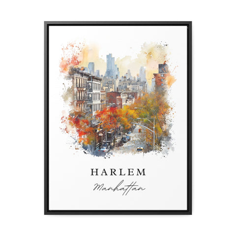 Harlem watercolor travel art - Harlem NYC, Harlem print, Wedding gift, Birthday present, Custom Text, Perfect Gift
