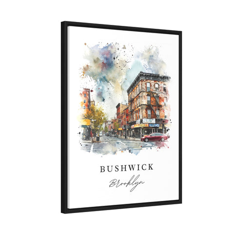 Bushwick watercolor travel art - Brooklyn NY, Bushwick print, Wedding gift, Birthday present, Custom Text, Perfect Gift