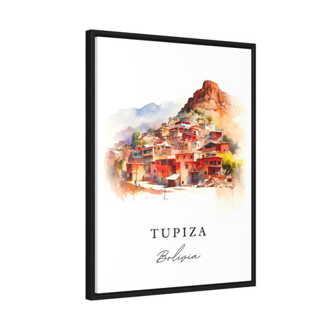 Tupiza traditional travel art - Bolivia, Tupiza poster print, Wedding gift, Birthday present, Custom Text, Perfect Gift