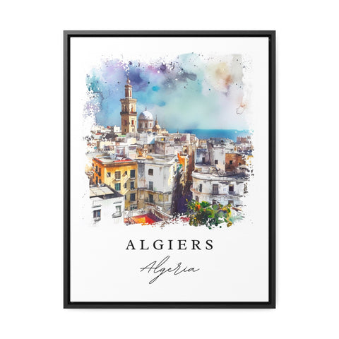 Algiers watercolor travel art - Algeria, Algiers print, Wedding gift, Birthday present, Custom Text, Perfect Gift