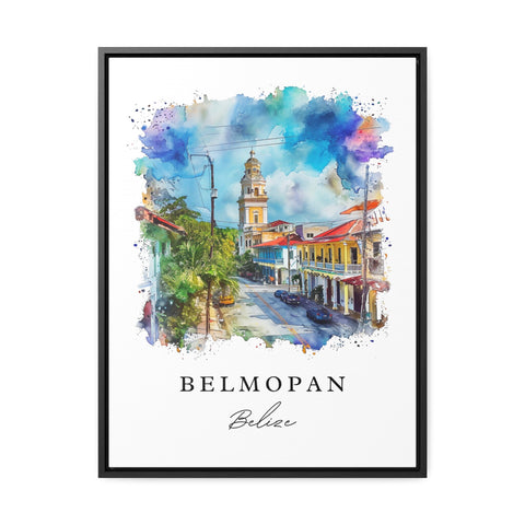 Belmopan watercolor travel art - Belize, Belmopan print, Wedding gift, Birthday present, Custom Text, Perfect Gift