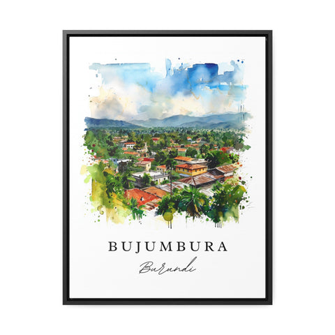 Bujumbura watercolor travel art - Burundi, Bujumbura print, Wedding gift, Birthday present, Custom Text, Perfect Gift