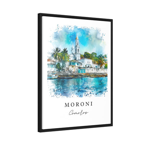 Moroni watercolor travel art - Comoros, Moroni print, Wedding gift, Birthday present, Custom Text, Perfect Gift