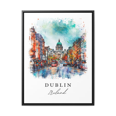 Dublin Ireland watercolor travel art - Irish Art, Dublin print, Wedding gift, Birthday present, Custom Text, Perfect Gift